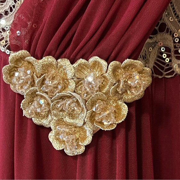 Revolution Girls Costume Dance Ice skating dress burgundy small adult size - Picture 9 of 16